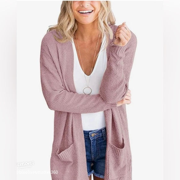 join the vibre Sweaters - NWT Cozy Tan Pink Rose Sweater
Cardigan SIZE L Women's Pink Open-Front Sweater